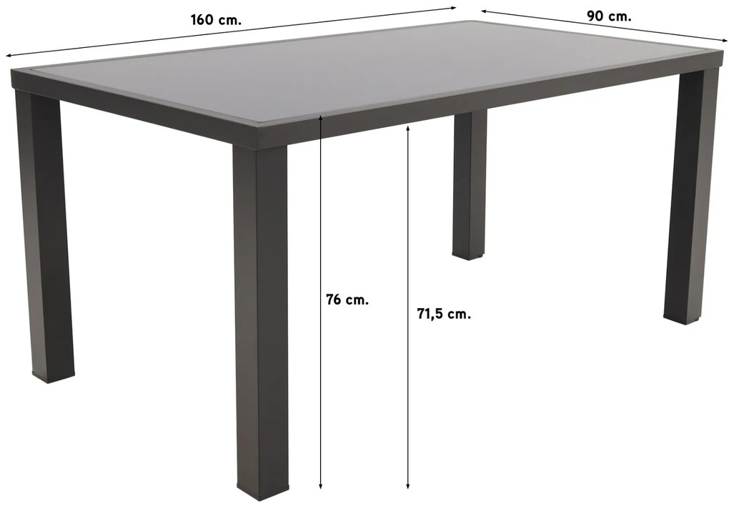 Alma tuintafel 160x90 cm. - Antraciet