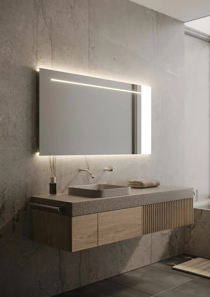 Martens Design Ibiza spiegel met LED verlichting, spiegelverwarming en sensor 140x70cm