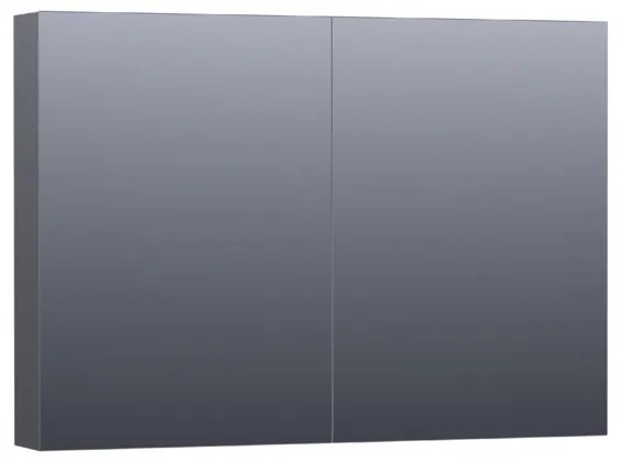 Saniclass Plain Spiegelkast 99x70x15cm Hoogglans Grijs SK-PL100HG