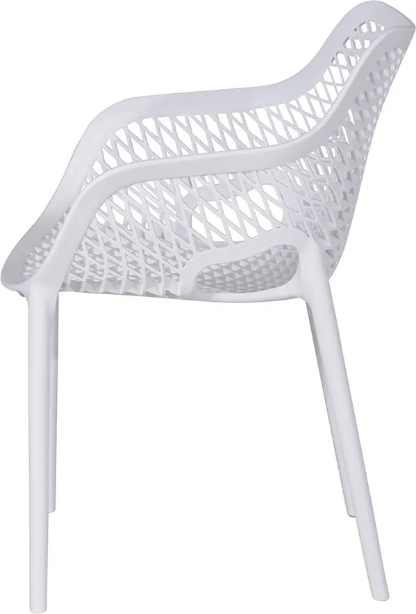 Garden Impressions Air XL kunststof tuinstoel wit - set van 4 stuks