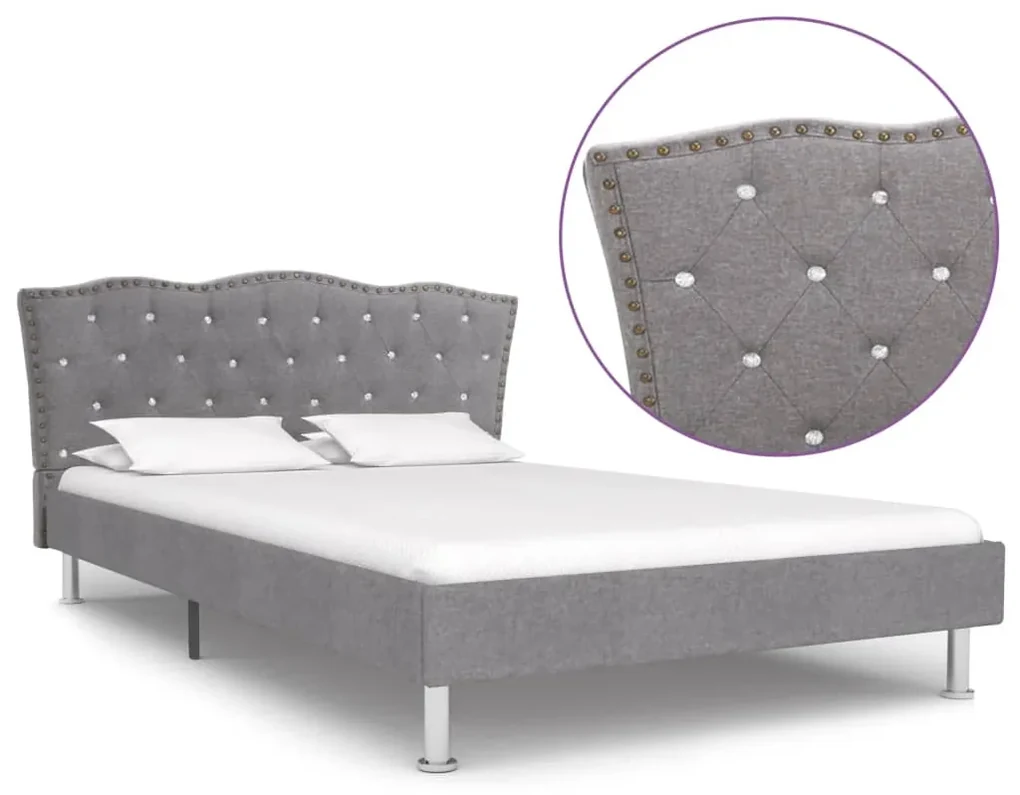 vidaXL Bedframe stof lichtgrijs 120x200 cm