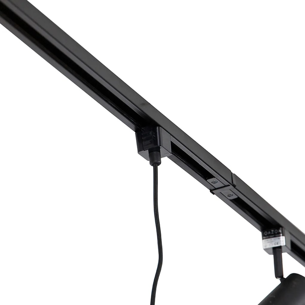 Modern railsysteem met 3 spots en 3 hanglampen zwart 1-fase - Iconic Cavalux Jeana