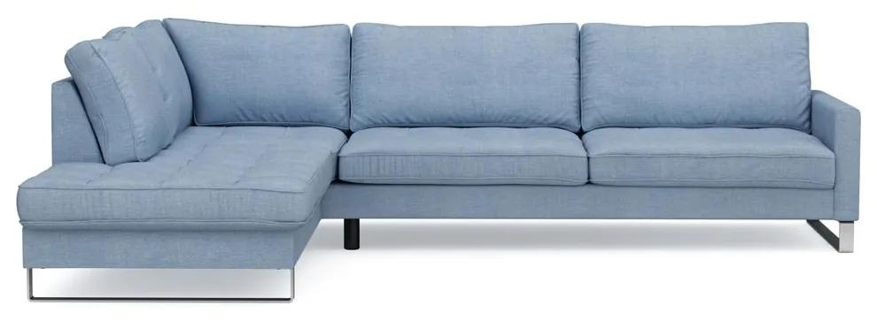 Rivièra Maison - West Houston Corner Sofa Chaise Longue Left, washed cotton, ice blue - Kleur: bruin