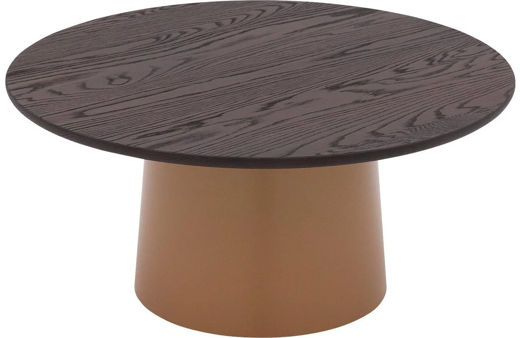 Goossens Excellent Salontafel Uniek rond, hout eiken bruin, elegant chic, 80 x 37 x 80 cm