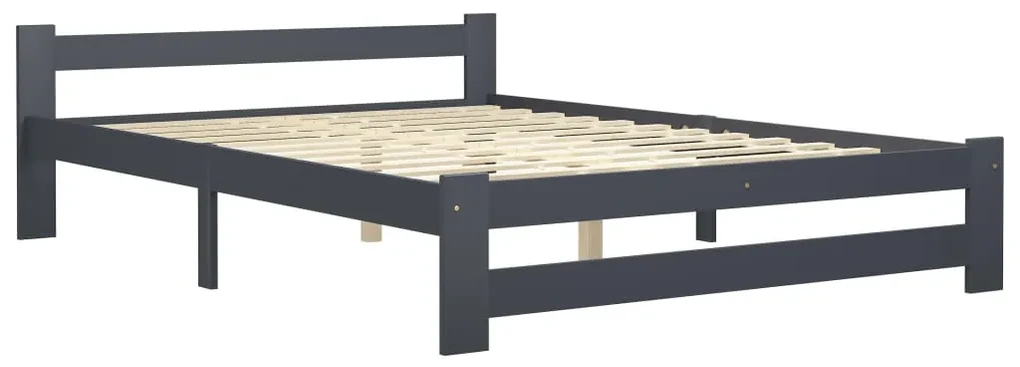 vidaXL Bedframe met 4 lades massief grenenhout donkergrijs 180x200 cm
