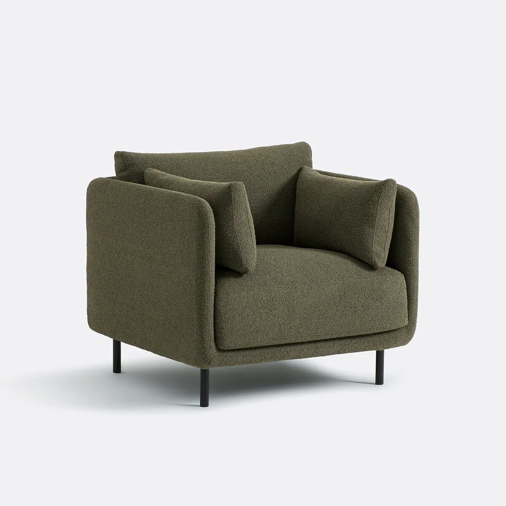 Fauteuil, fijne bouclé stof, VICTOR