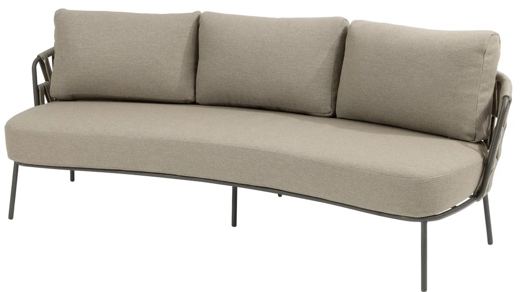 4 Seasons Outdoor Mallorca low dining tuinset terre met Salute tafel Loungeset bruin weerbestendig