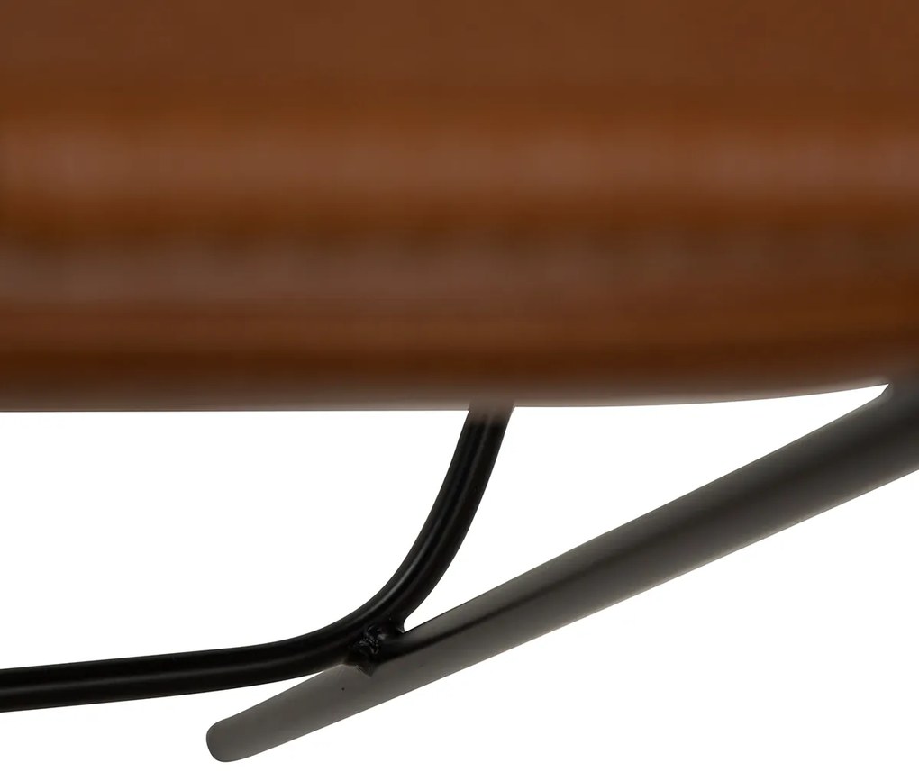 Dan-Form Boto Lage Barkruk Minimalistisch Design Bruin Kunstleer