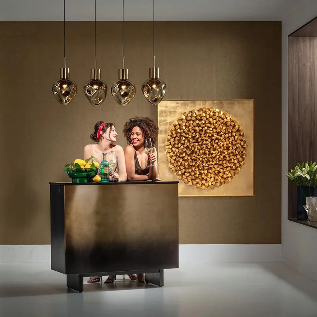 Eettafel Hanglamp Gedeukt Glas Goud
