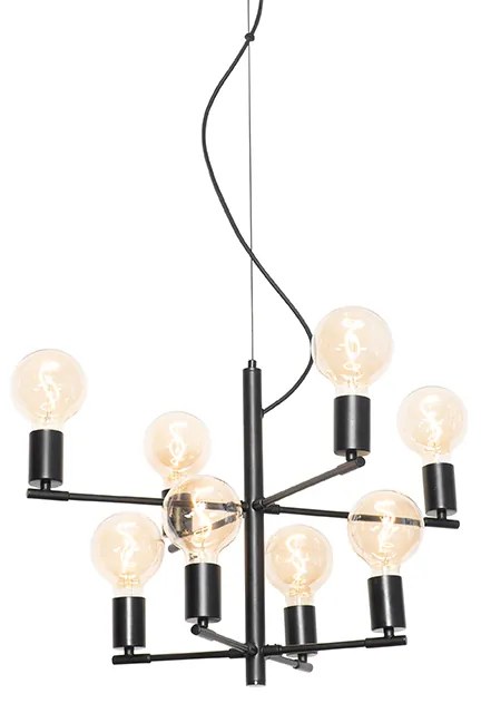 Moderne hanglamp zwart 8-lichts - Osprey