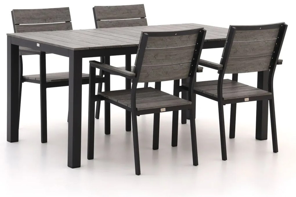 + 15% kassakorting | Diningset Bellagio  | 4 personen polywood | Tuinset stapelbaar | 5-delig | Kees Smit Tuinmeubelen