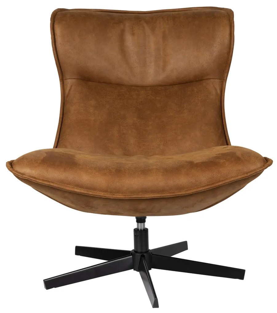 Draai Fauteuil Met Hoge Rug Cognac