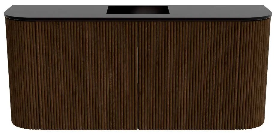 Mondiaz Joya 95cm toiletmeubel ronding links/rechts walnut met wastafel faye midden zonder kraangat urban