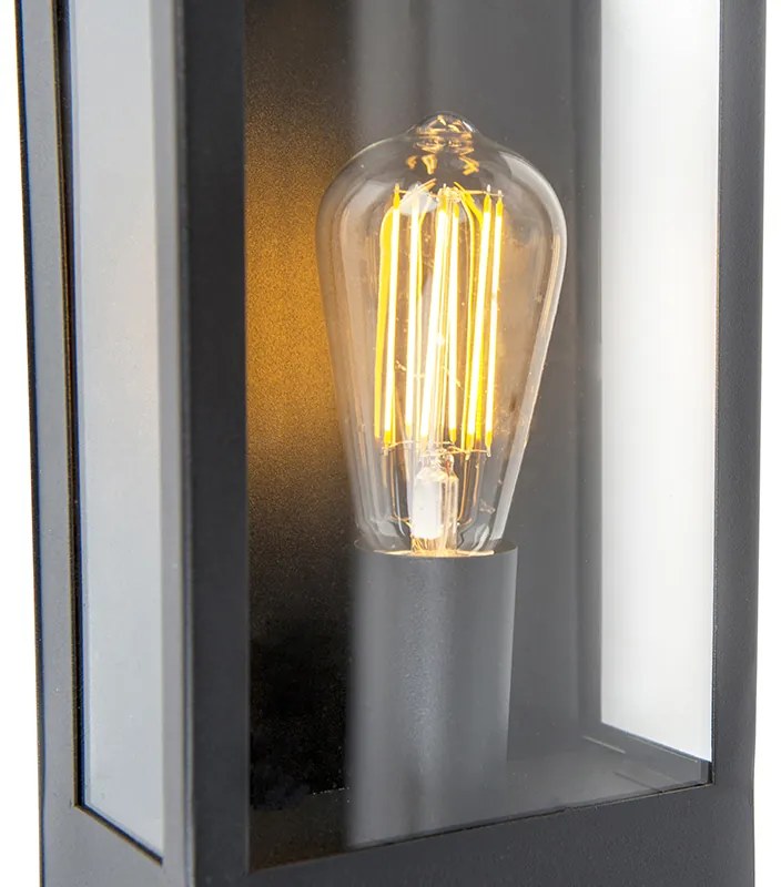 Buiten wandlamp zwart met schemersensor - Rotterdam