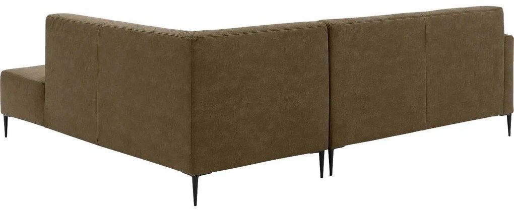 Goossens  Key West groen, micro leer, 2,5-zits, modern design met ligelement rechts