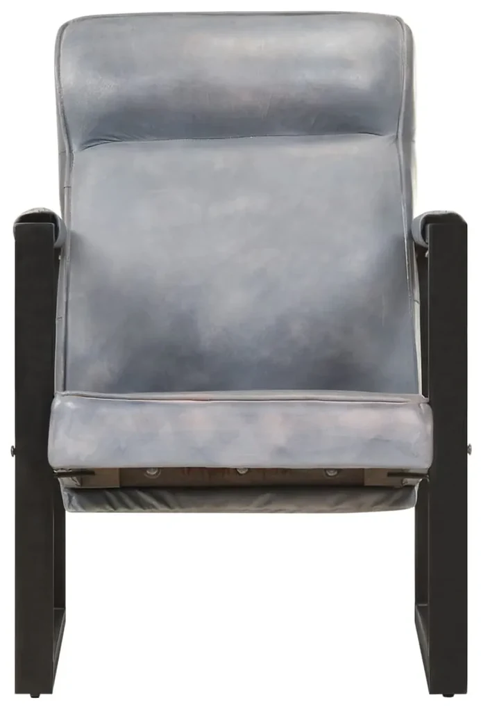 vidaXL Fauteuil 60x75x90 cm echt geitenleer grijs