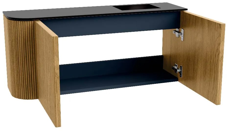 Mondiaz Joya 90cm toiletmeubel ronding links oak met wastafel faye rechts 1 kraangat urban