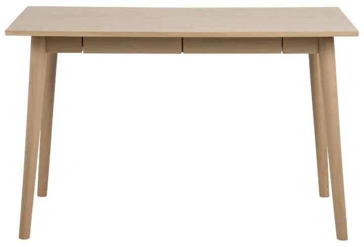 Scandinavisch Bureau Met Twee Lades - 120 X 60cm.