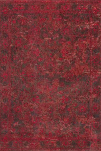 Louis de Poortere - Fading Agra Sur Grey Red 8940 - 200 x 280 - Vloerkleed