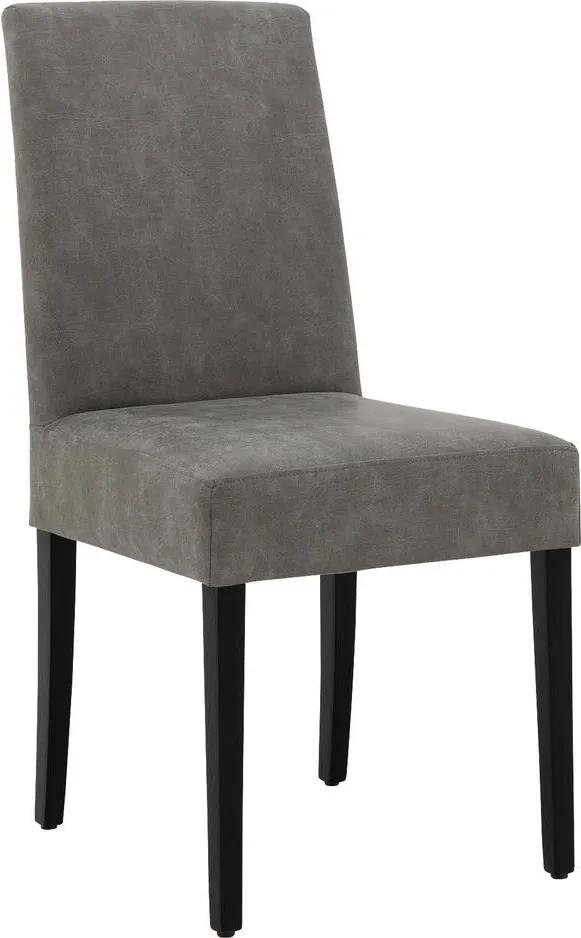 Goossens Eetkamerstoel Vasso Chair grijs micro leer stijlvol landelijk
