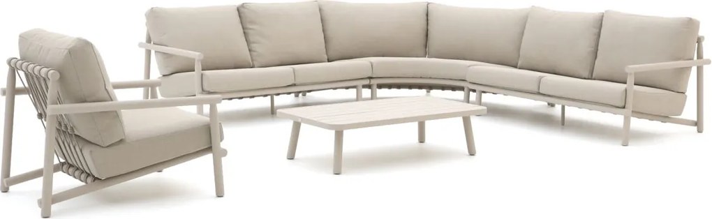 Hoek loungeset Bellagio  | 6 personen | Loungeset Beige | Hoekbank Aluminium | Kees Smit Tuinmeubelen
