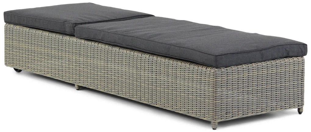 Garden Collections Charlotte Ligbed Kubu Met Wielen Wicker Taupe