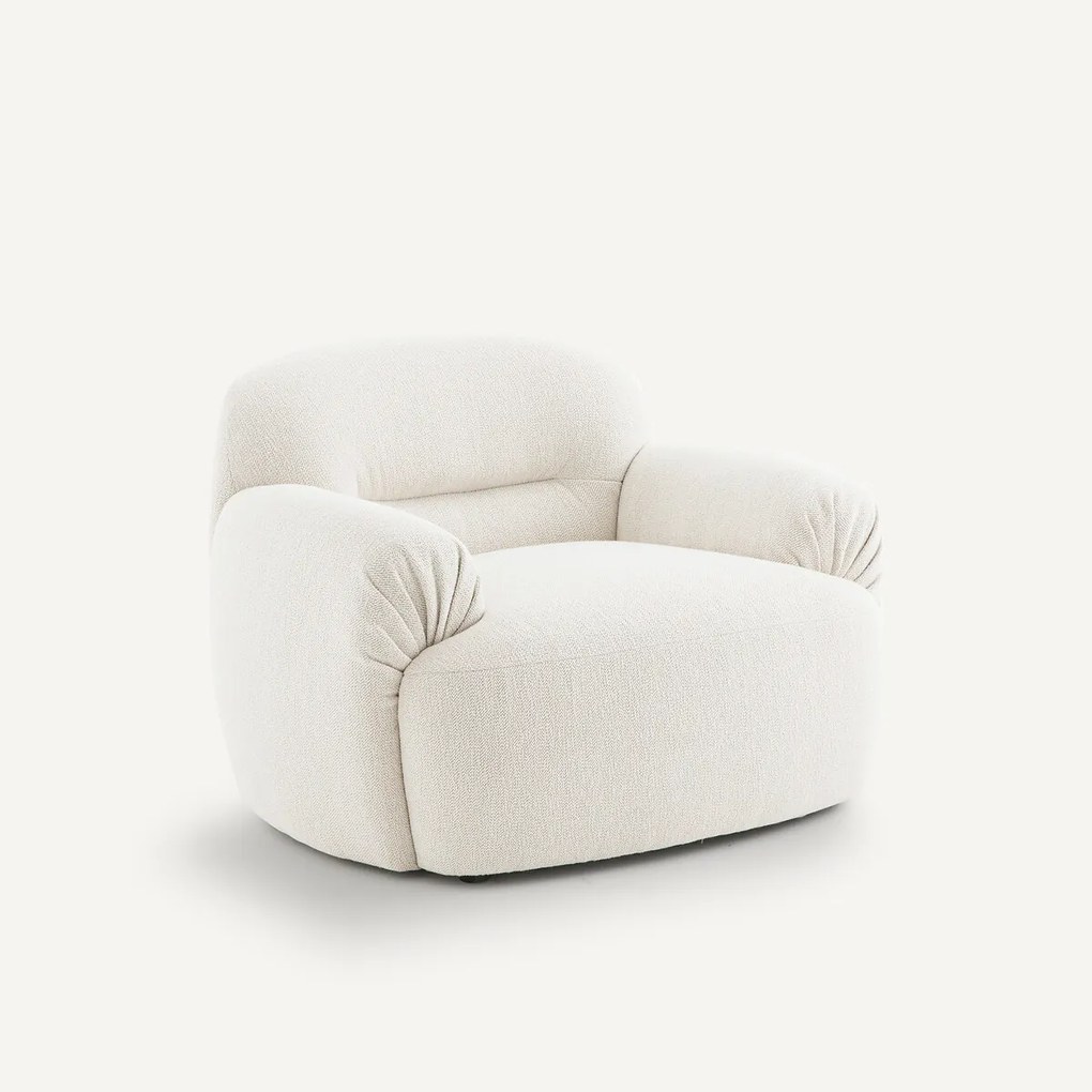 Fauteuil in geplooid melêestof, Malwo
