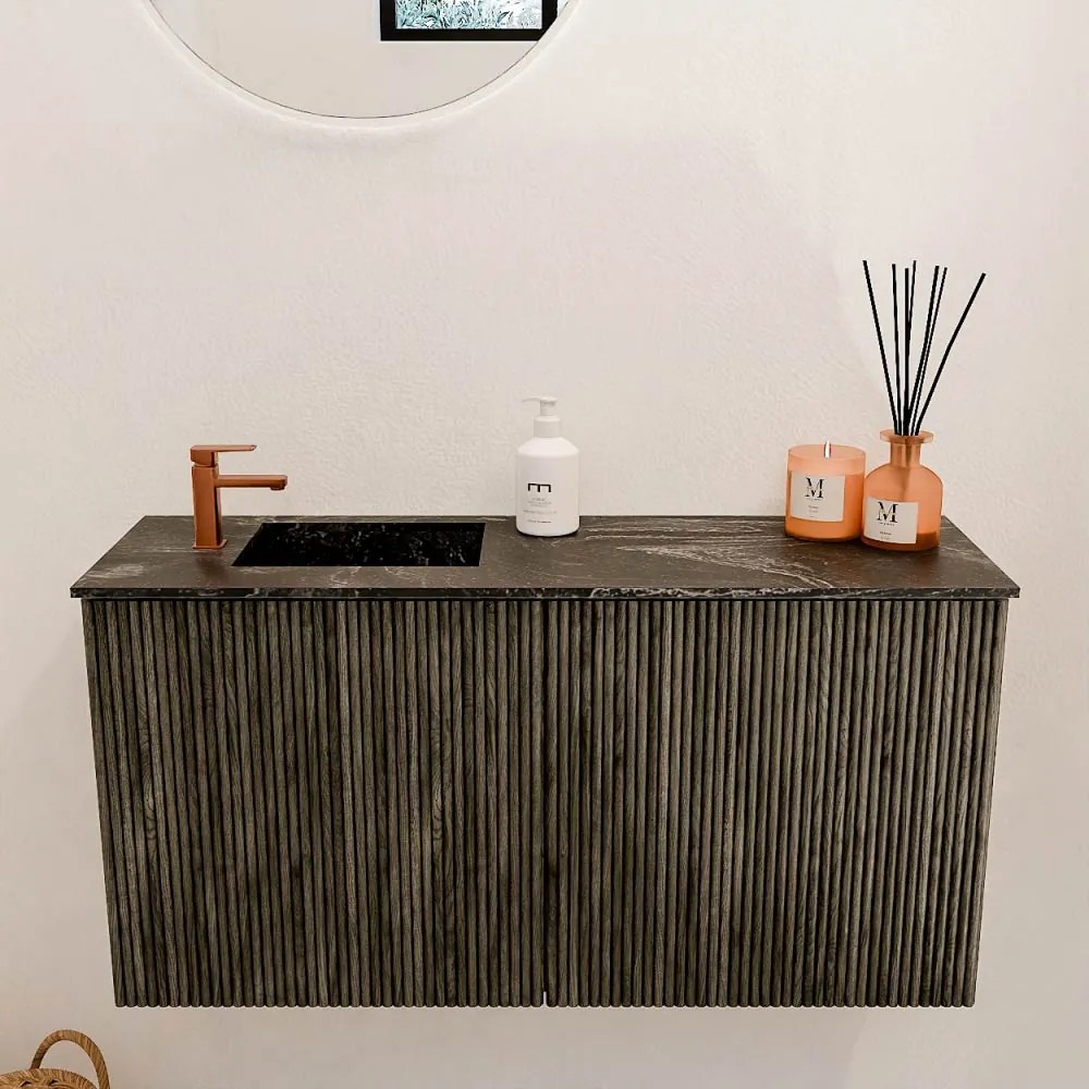 Mondiaz Joya DLux 80cm toiletmeubel shadow met wastafel faye links 1 kraangat lava