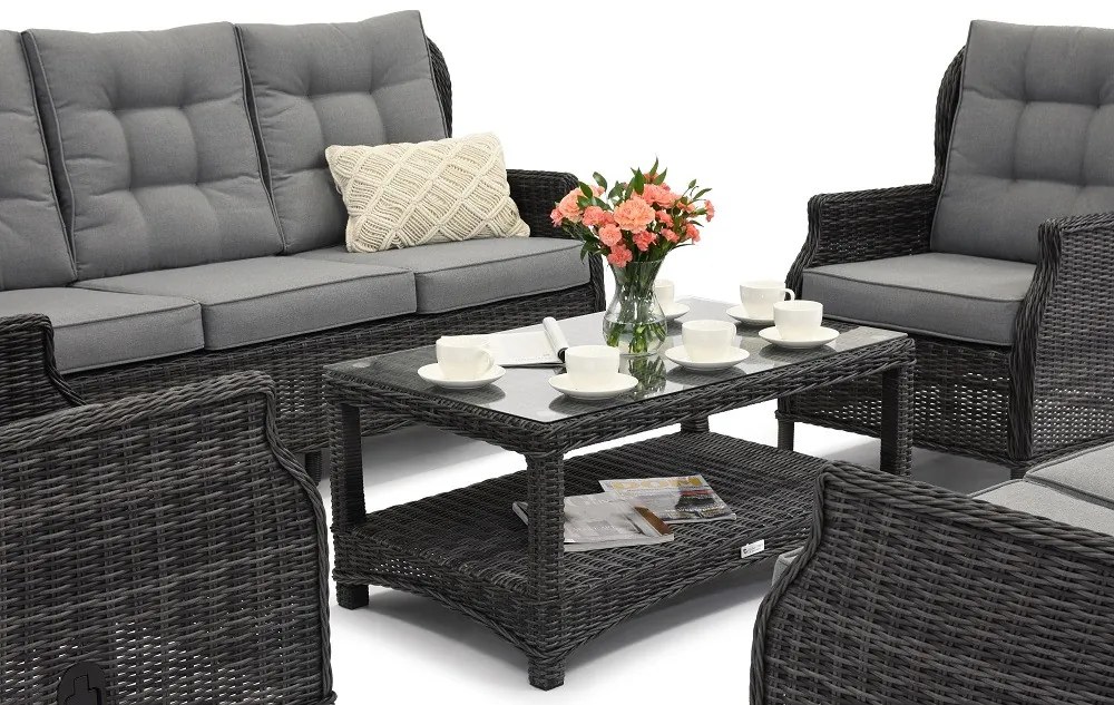 Malaga Coffee 8 antraciet Garden Point luxe technorattan meubelset