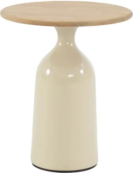 4 Seasons Outdoor June bijzettafel crème met rond blad Ø 45 cm SALE Loungetafel beige weerbestendig