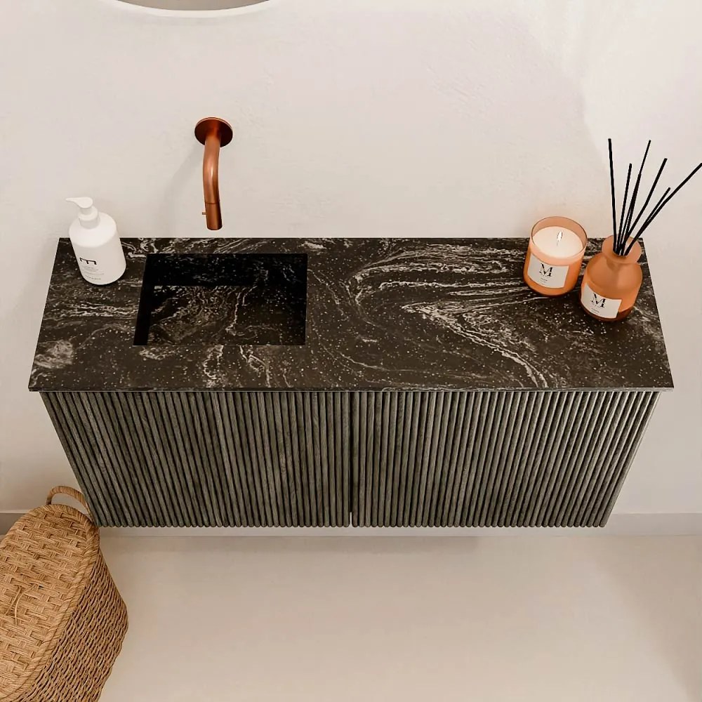 Mondiaz Joya DLux 80cm toiletmeubel shadow met wastafel faye links zonder kraangat lava