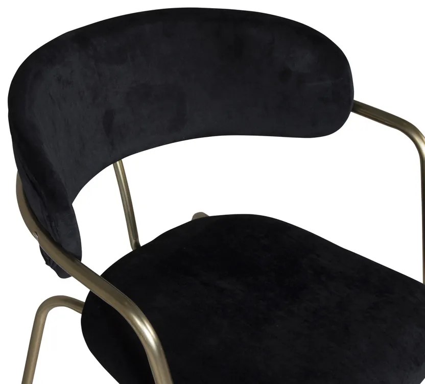 Jörn Eetkamerstoel Livia - Goud - Zwart Fluweel - Jörn