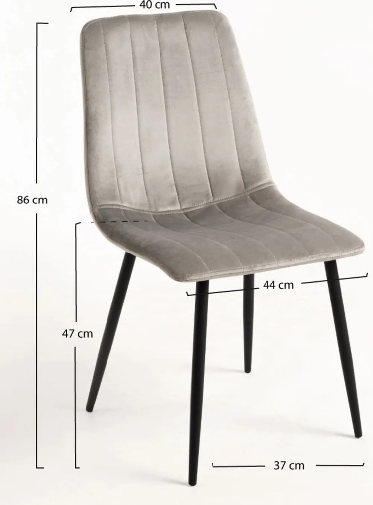 Set 4 Liny Fluwelen Stoelen