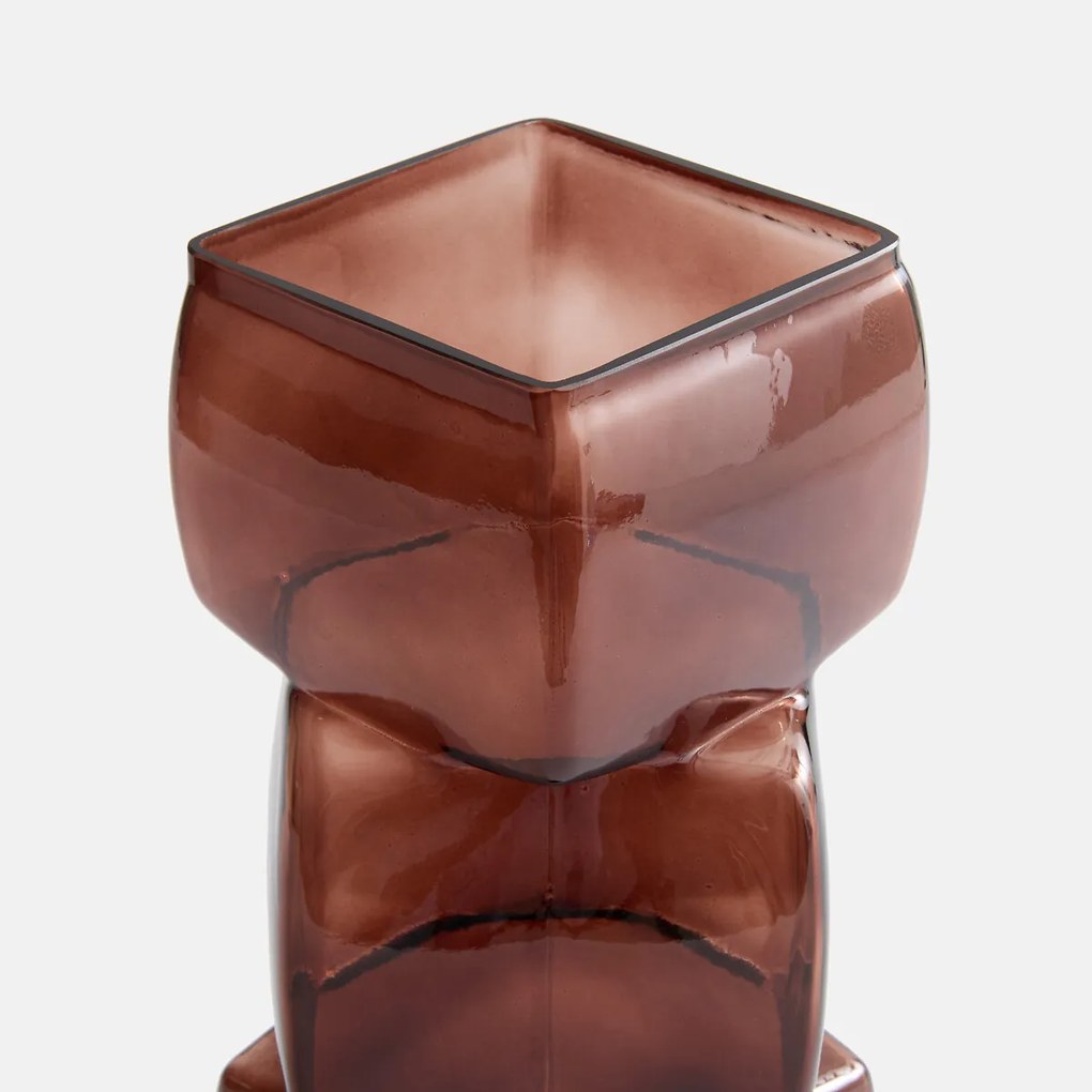 Vaas van gekleurd rookglas, hoogte 29 cm, CUBIA