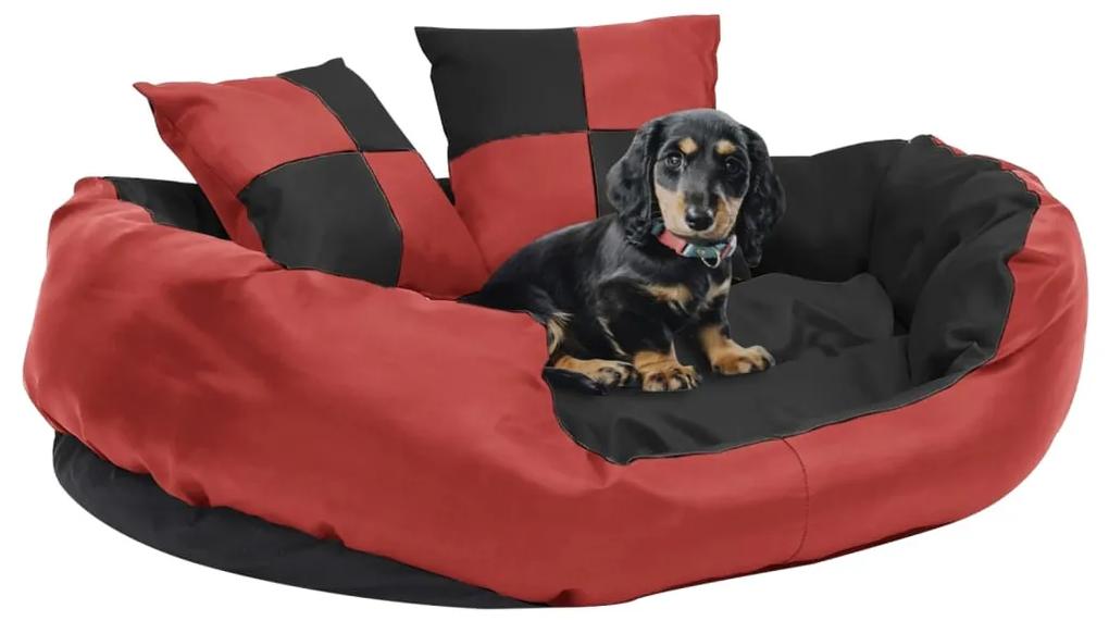 vidaXL Hondenkussen omkeerbaar en wasbaar 85x70x20 cm rood en zwart
