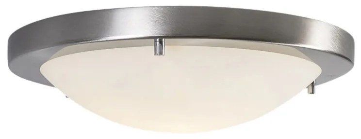 Buitenlamp Smart plafonnière staal 31 cm incl. WiFi A60 IP44 - Yuma Modern E27 IP44 Buitenverlichting rond