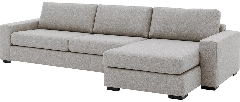 Goossens Hoekbank Lucca Met Chaise Longue grijs, stof, stijlvol landelijk