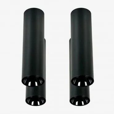 Pack Van 4 Ronde Led-opbouwplafondlampen Ø4 Cm In Aluminium Luisiana Warm Wit 2700k & Zwart & 3 W & 38º - Sklum