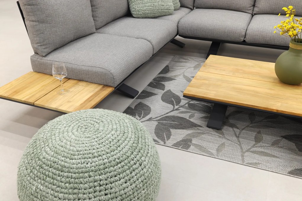 Suns Stockholm loungeset - Antraciet/teak - Light anthracite
