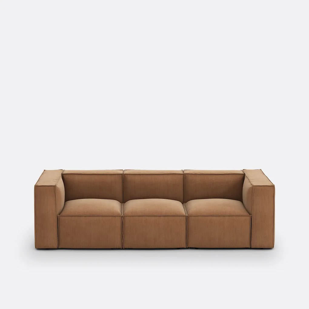 Modulaire bank, 3-zit, ribfluweel, Seven