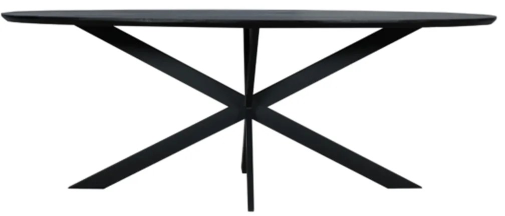 Starfurn Ferris Ovale Eettafel Zwart Eiken 240 Cm - 240 X 110cm.
