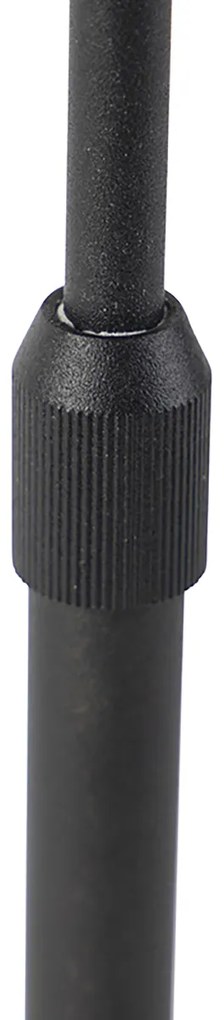 Tafellamp zwart verstelbaar met kap lichtgrijs 35 cm - Parte