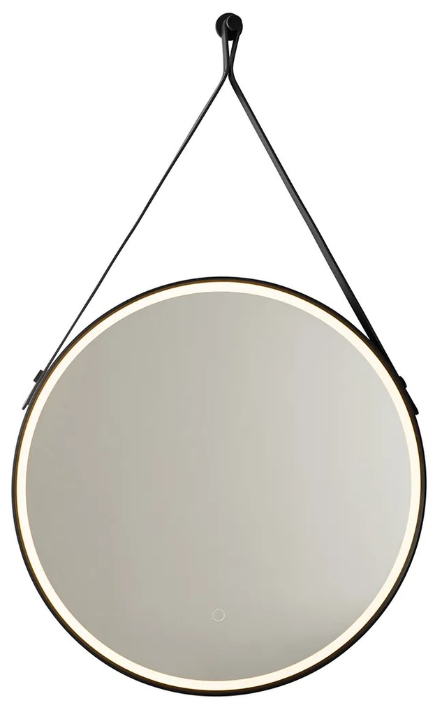 Moderne badkamerspiegel zwart incl. LED en touch dimmer - Pien