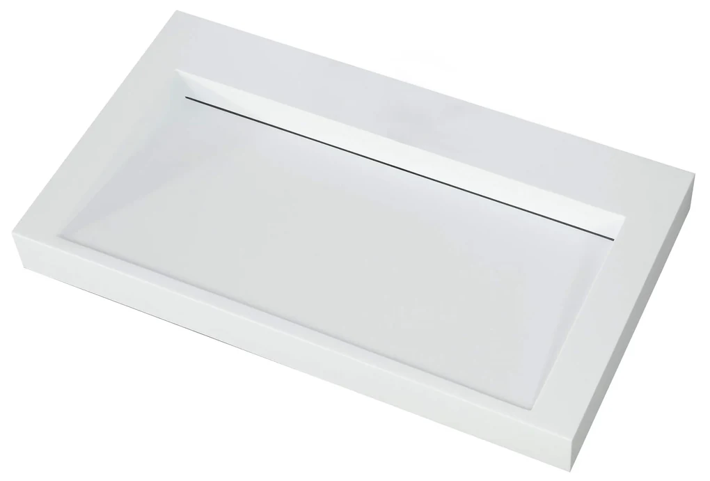 Saniclear Hoya solid surface wastafel 80x45,5cm zonder kraangat mat wit