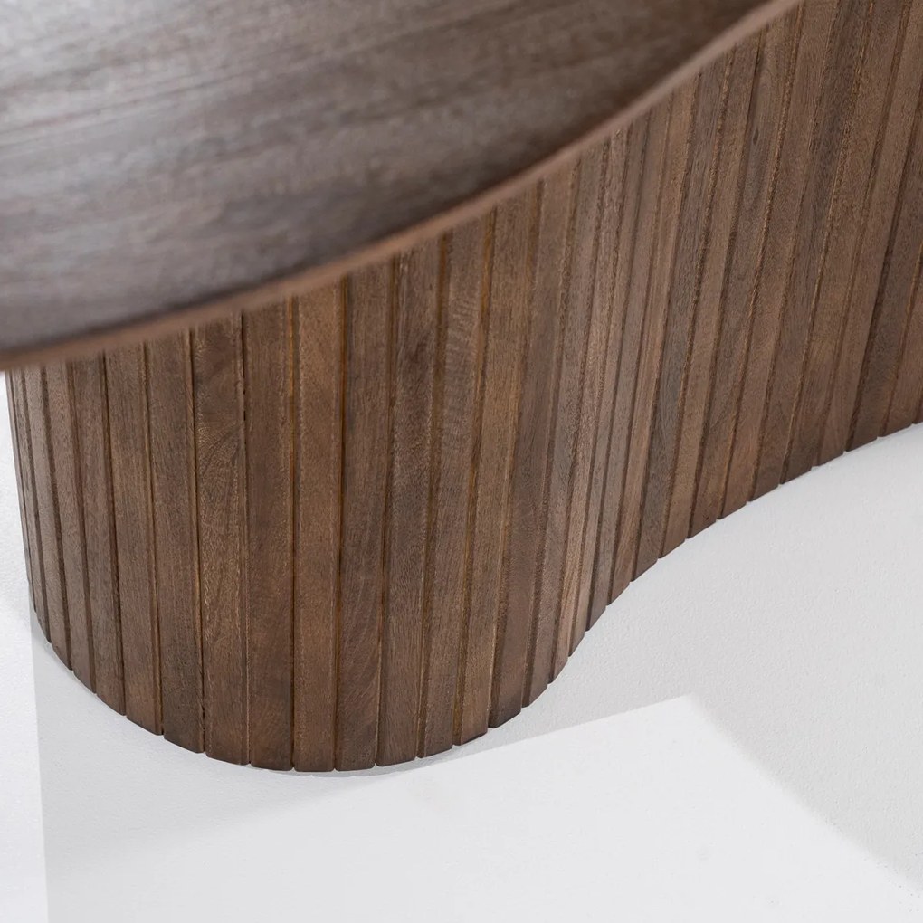Organische Vorm Eettafel Donkerbruin 250 Cm - 250 X 110cm.