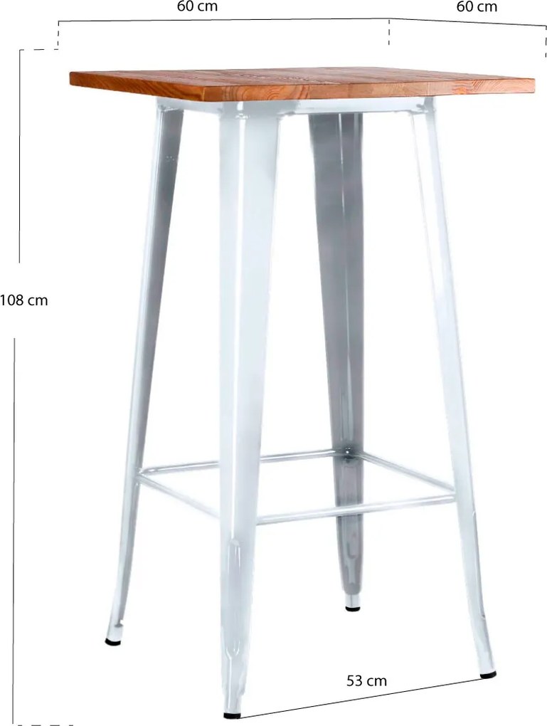 Hoge Torix Tafel Natuurlijk Hout 60 cm