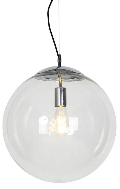 Scandinavische hanglamp chroom met helder glas - Ball 40 Design, Modern E27 Scandinavisch bol / globe / rond Binnenverlichting Lamp