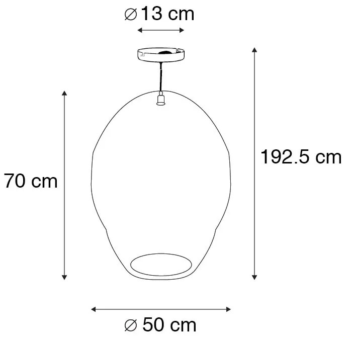 Oosterse hanglamp goud 70 cm - Nidum