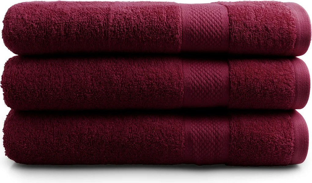 Handdoek Hotel Collectie - 70x140 - 3 stuks - bordeaux