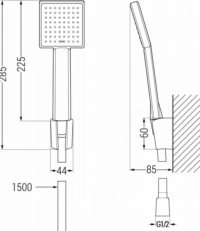 Mexen R-45 puntdoucheset, zwart - 785455052-70